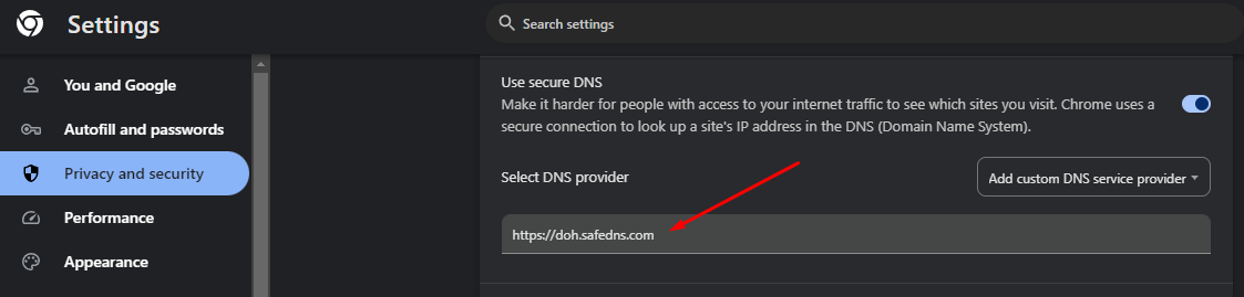 1-encrypted-dns-chrome-setup.png